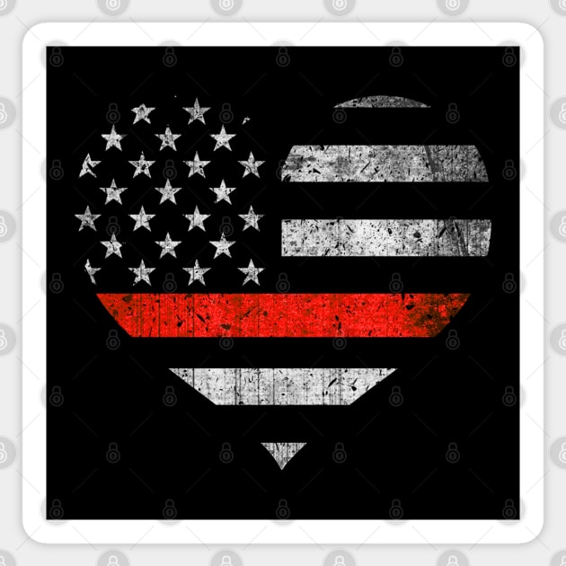 Thin Red Line Heart Flag Firefighter Wife Sticker by bluelinemotivation